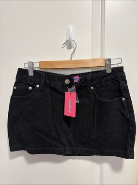 Edikted Black Denim Mini Skirt - NWT Size Small